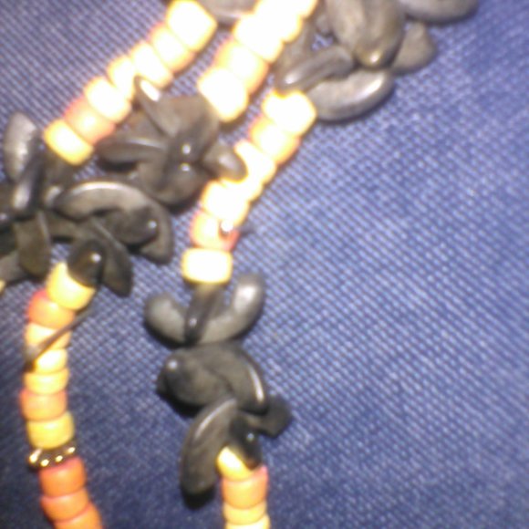 Wooden Bead 3 strand multicolored 20" necklace - Picture 2 of 6